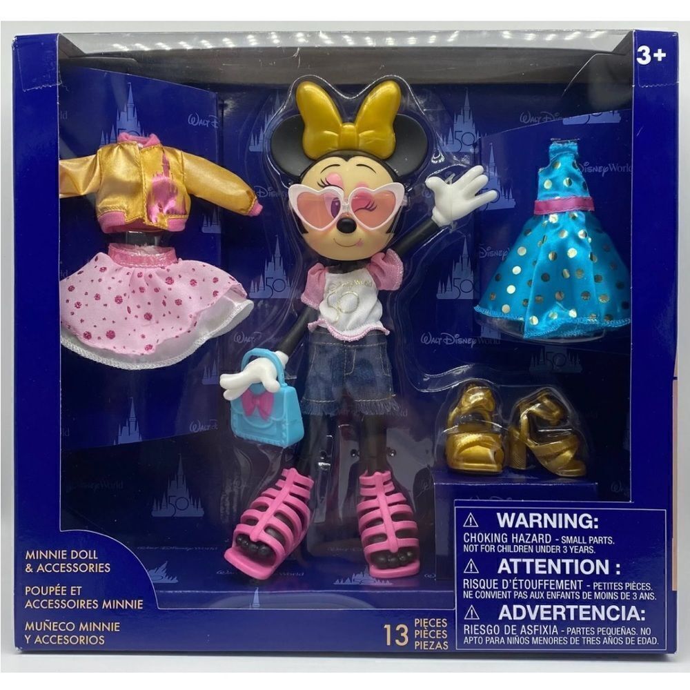 Walt Disney World 50th Anniversary Minnie Doll and Accessories NWT